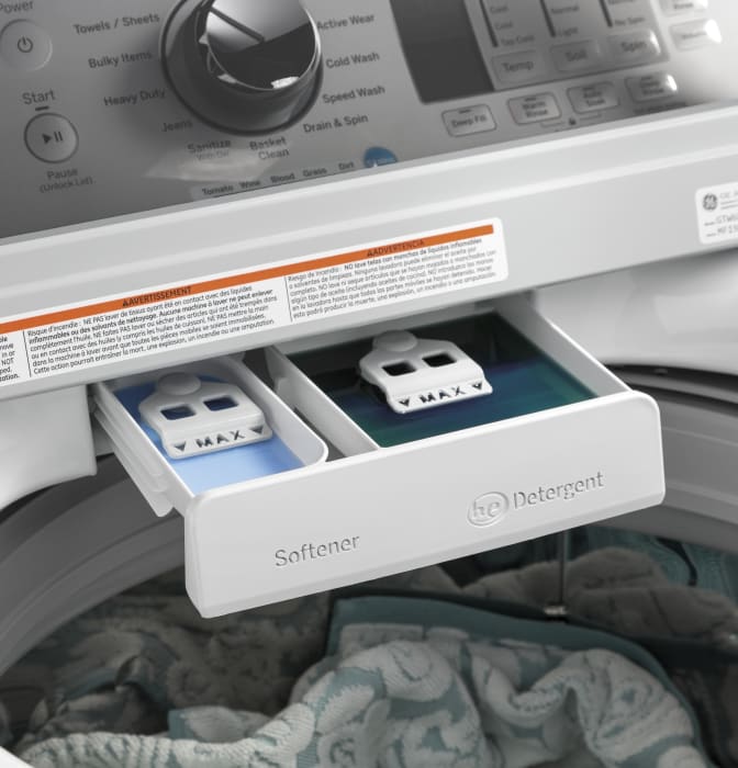 GE GTW680BSJWS 27 Inch Top Load Washer with 14 Wash Cycles, 800 RPM