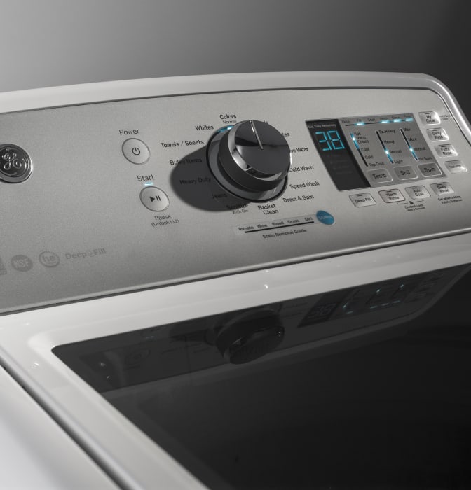GE GTW680BSJWS 27 Inch Top Load Washer with 14 Wash Cycles, 800 RPM