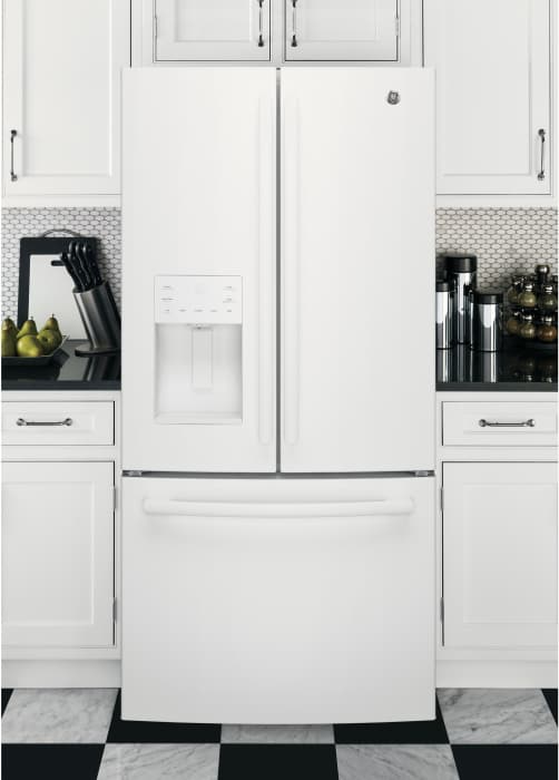GE GFE24JGKWW 33 Inch French Door Refrigerator with 23.8 cu. ft