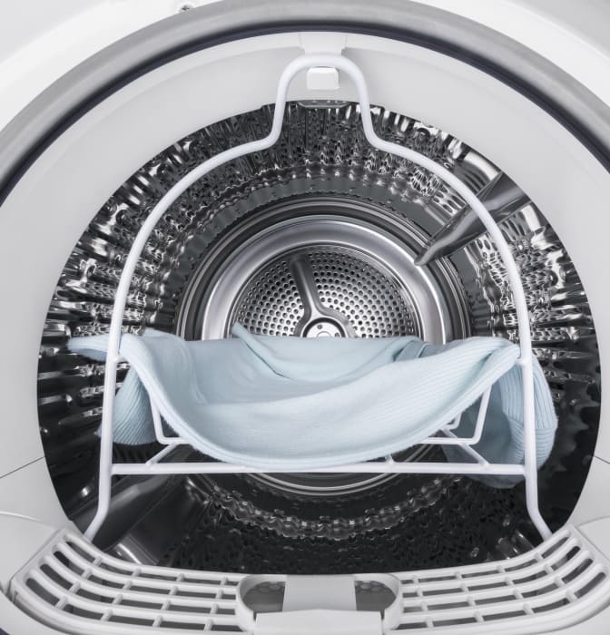 GE GFT14ESSMWW 24 Inch Electric Dryer with 4.1 Cu. Ft. Capacity, Damp