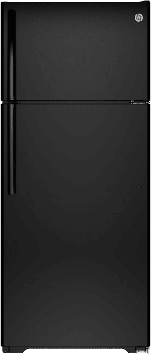 Ge Gie18gthbb 28 Inch Top Freezer Refrigerator With 17 5 Cu Ft Capacity Snack Drawer Spillproof Freezer Floor Ice Maker Gallon Door Storage Adjustable Spillproof Glass Shelving Humidity Controlled Crisper Drawers And Energy Star Qualified