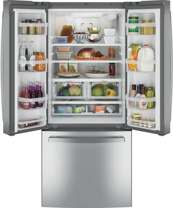 GE GNE21FYKFS 30 Inch French Door Refrigerator with 20.8 Cu. Ft ...