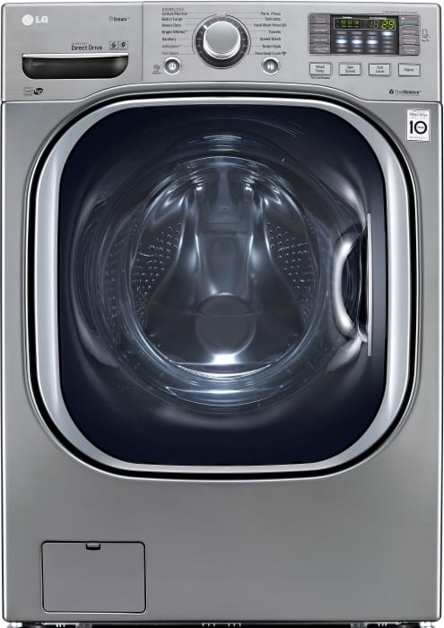 Lg Wm4270hva 27 Inch 4 5 Cu Ft Front Load Washer With 14 Wash Cycles 1 300 Rpm Steam Turbowash Allergiene Cycle Lg Twin Wash Compatibility Sense Clean Lodecibel Quiet Operation Neverust Stainless Steel