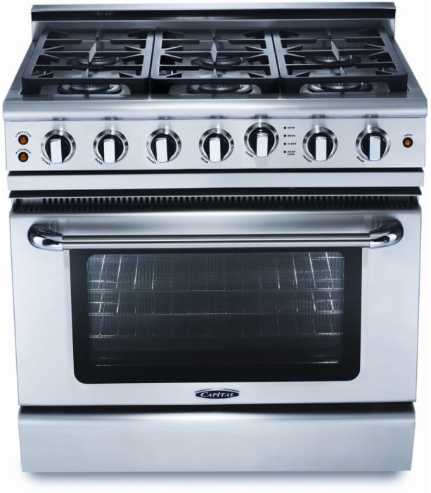Gas range with rotisserie outlet