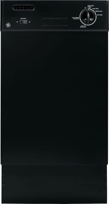Ge Gsm1800fbb 18 Inch Full Console Dishwasher With 6 Wash Cyles Dial Controls Nylon Racks Stainless Steel Interior Quiet 1800 Sound Package And Ada Compliant Black