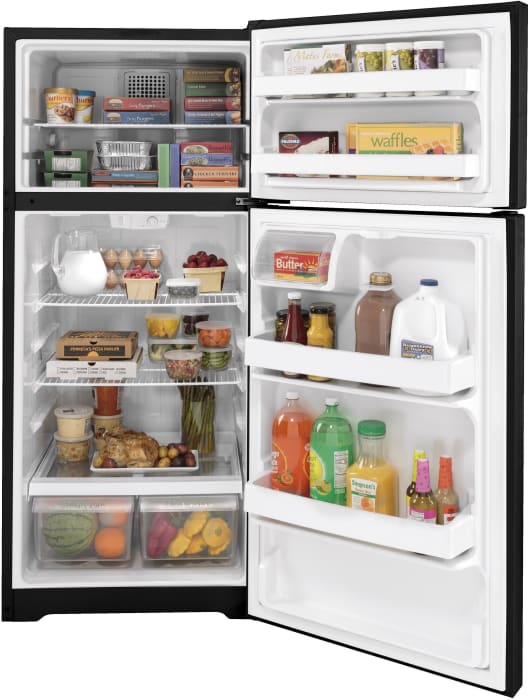 GE GTE17DTNRBB 28 Inch Top Freezer Refrigerator with 16.6 Cu. Ft