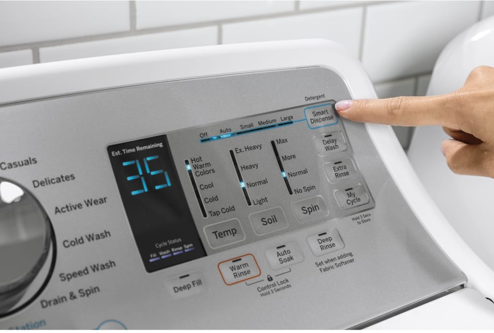 GE GTW755CSMWS 27 Inch Smart Top Load Washer with WiFi, Dualaction