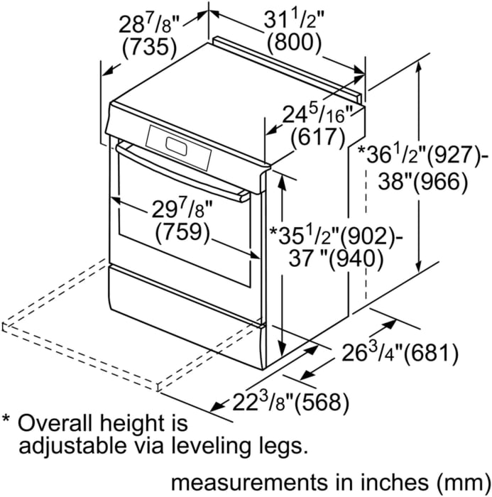 Bosch HGI8046UC 30 Inch SlideIn Gas Range with Convection Technology