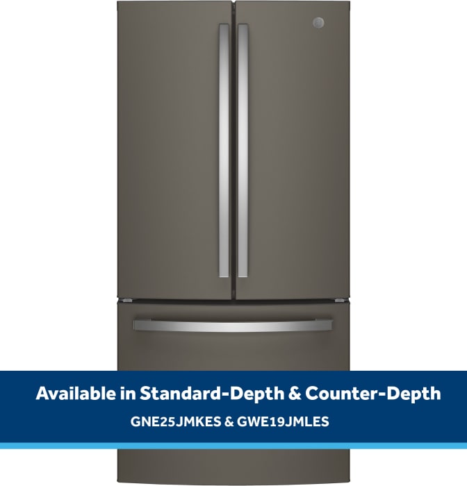 GE GWE19JMLES 33 Inch Counter Depth French Door Refrigerator with