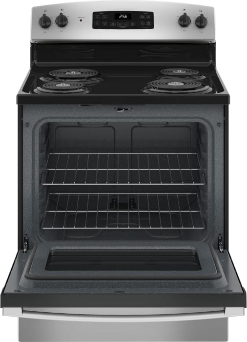 GE JB256RTSS 30 Inch Freestanding Electric Range with 4 Coil Burners, 5