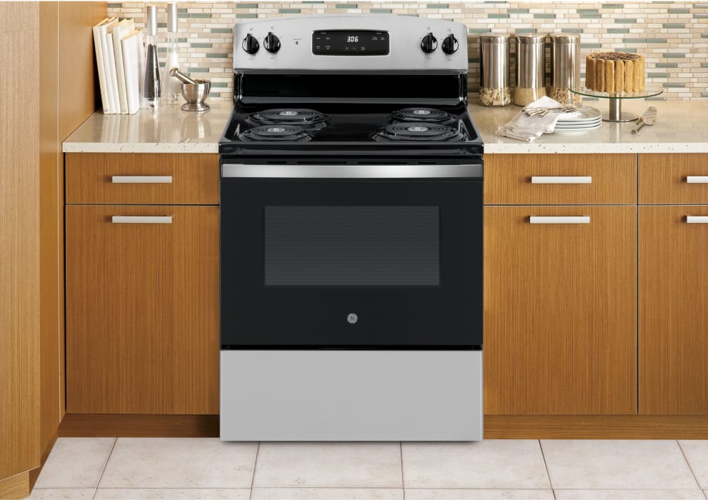 GE JBS360RTSS 30 Inch Freestanding Electric Range with 4 Coil Burners