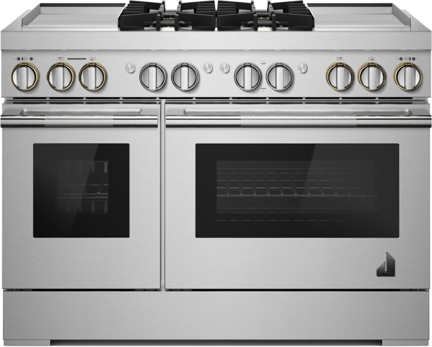Jennair Jdrp848hl 48 Inch Smart Dual Fuel Professional Range With Wifi Smart Integration Dual Chrome Infused Griddles Customclean Cinematic Lighting Jennair Culinary Center Dual Fan True Convection Dual Stacked Burners And Flame Sensing Re
