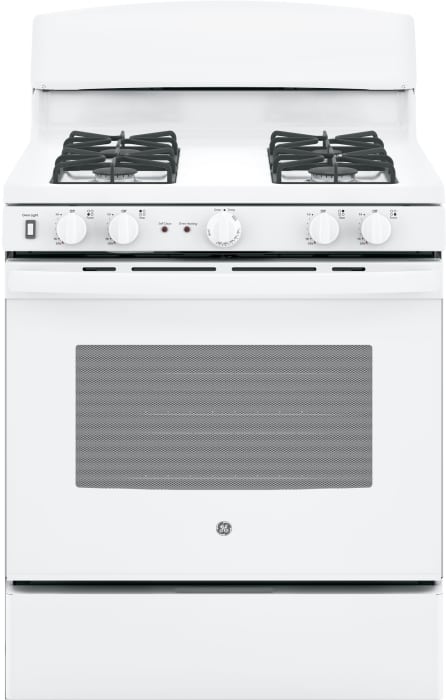 Ge Jgb450dekww 30 Inch Freestanding Gas Range With Precise Simmer Burner Storage Drawer Self Clean 4 Sealed Burners 5 0 Cu Ft Oven And In Oven Broiling White