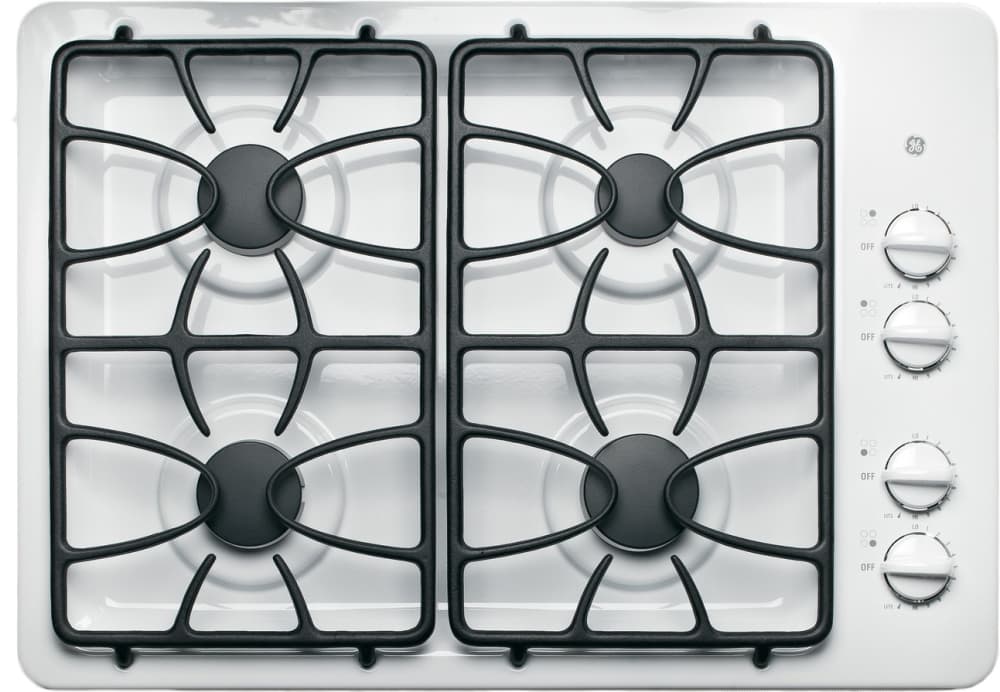 GE JGP329DETWW 30 Inch Gas Cooktop with 4 Sealed Burners, 11,000 BTU