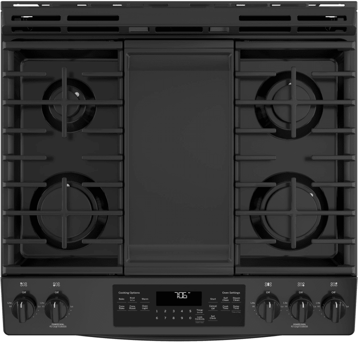 GE JGS760DELBB 30 Inch SlideIn Gas Range with Convection, Dishwasher