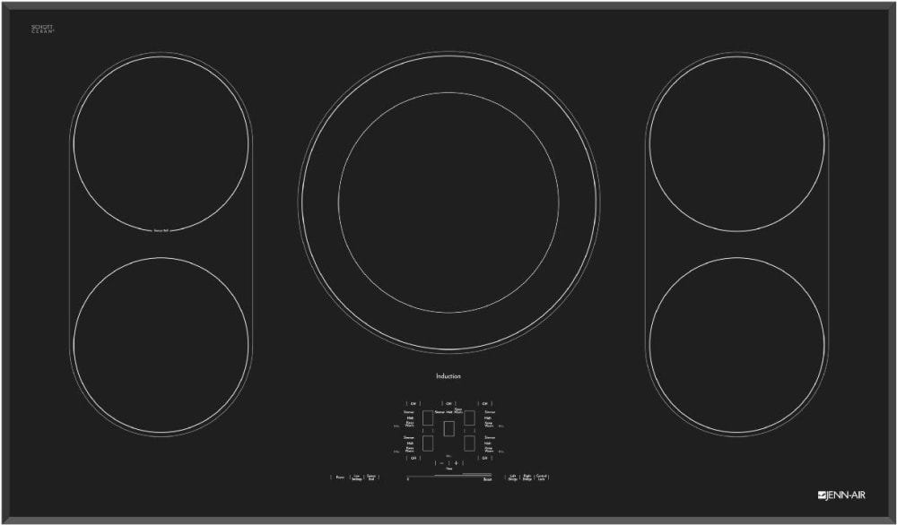 Jennair Jic4536xb 36 Inch Induction Cooktop With 5 Element Burners Ceramic Glass Surface Sensor Boil Function Keep Warm Function Five Element Timers Performance Boost Pan Detection Prop 65 Ada Compliant And Ul Certified