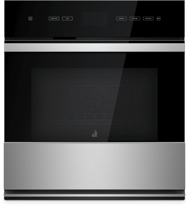 Jennair Jjw2430im 30 Inch Single Wall Oven With Multimode Convection System 5 Cu Ft Lcd Display Cinematic Lighting Closed Door Broiling Temperature Probe Sabbath Mode Proofing Mode Self Clean Delay Clean And