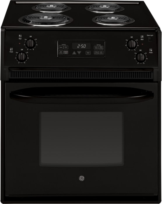 GE JM250DTBB 27 Inch Dropin Electric Range with 4 Coil Burners, 3.0 cu