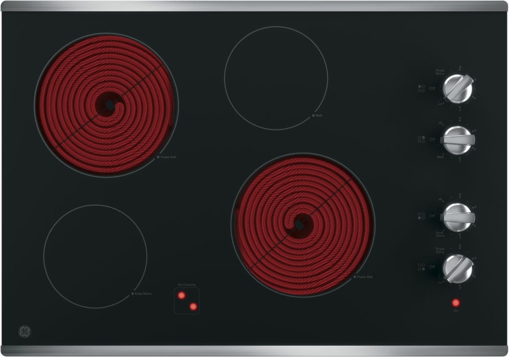 GE JP3030SJSS 30 Inch Electric Cooktop with 4 Radiant Elements, Ceramic