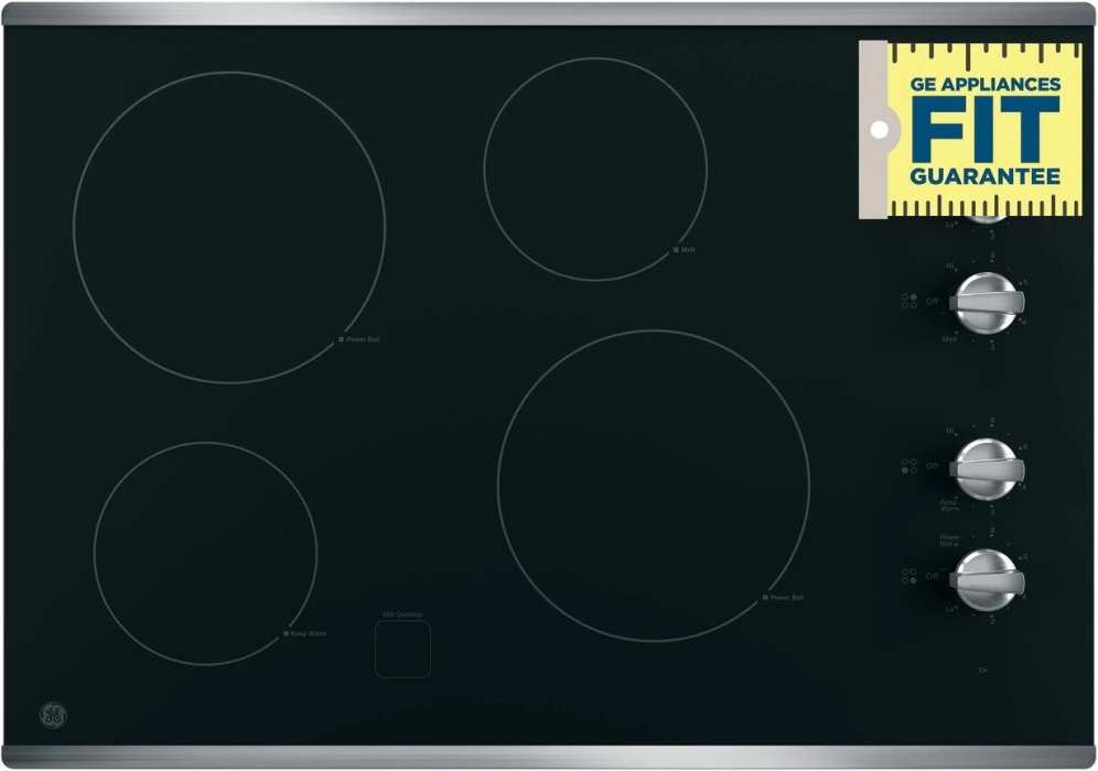 GE JP3030SJSS 30 Inch Electric Cooktop with 4 Radiant Elements, Ceramic