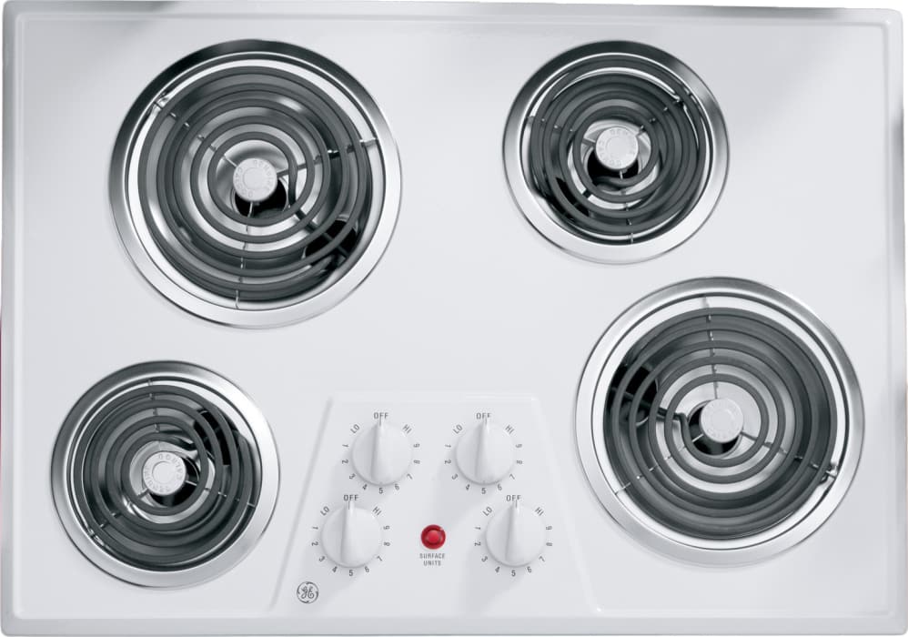 GE 30-in Coil White Electric Cooktop at