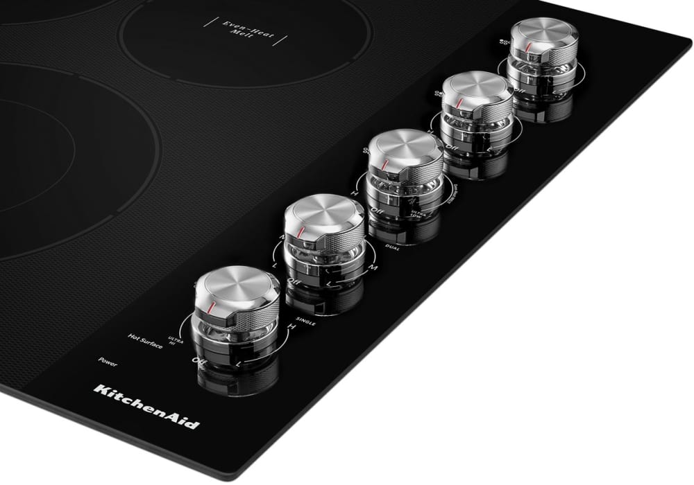 KitchenAid KCES550HBL 30 Inch Electric Cooktop with 5 Elements, Glass