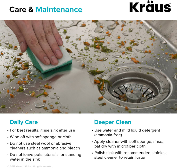 Kraus KHU11027 27 Inch Undermount Stainless Steel Kitchen Sink with