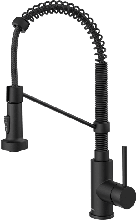 Kraus Kpf1610mb Single Handle Commercial Kitchen Faucet With 1 8 Gmp Flow Rate Reach Technology Dual Function Sprayhead 180 Degree Swivel And Ada Complaint Matte Black
