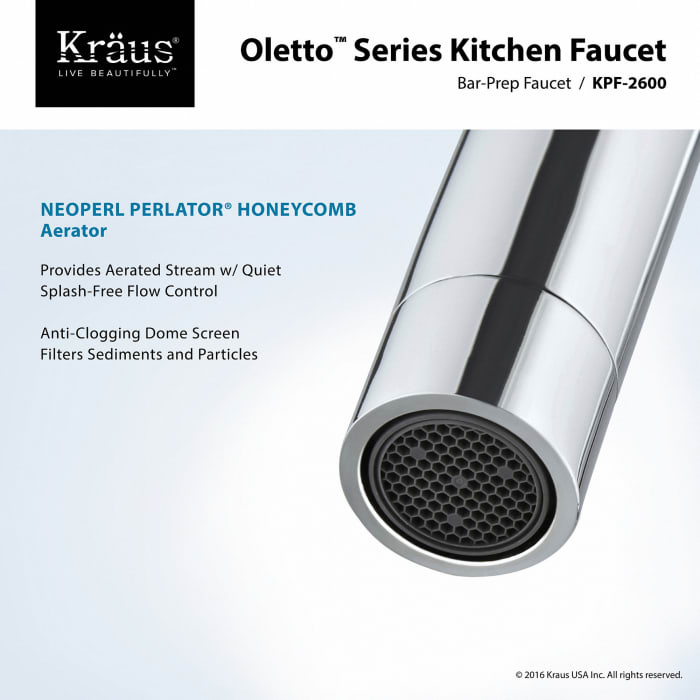 Kraus KPF2600CH Single Handle Kitchen Bar Faucet with 5 1/2 Inch Spout