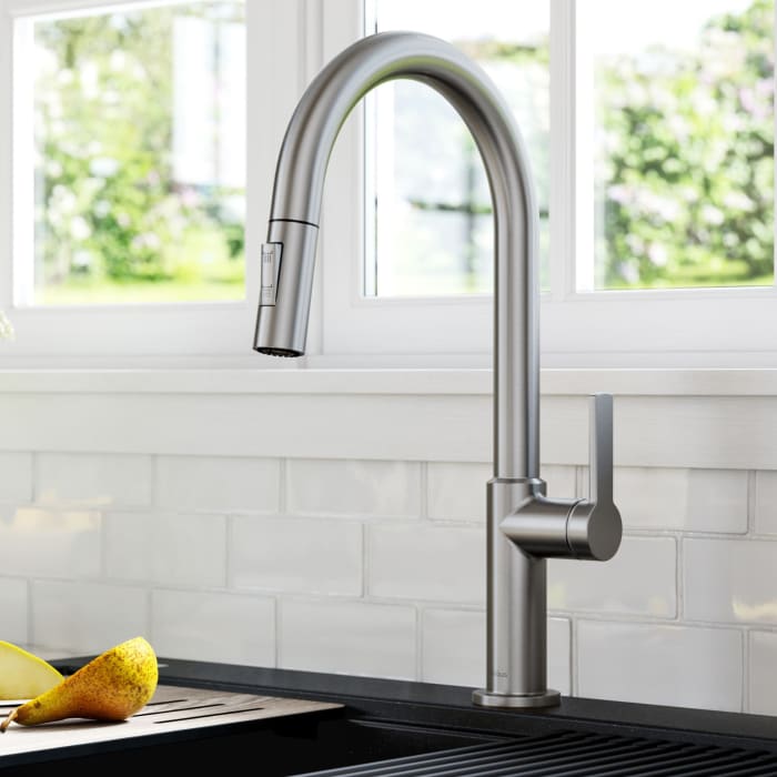 Kraus KPF2820SFS Single Handle Pull-Down Kitchen Faucet with Dual ...