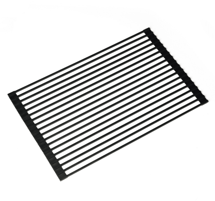 1pc Roll-up Dish Drying Rack - Foldable, Over Sink Dish Drainer - Stainless  Steel Sink Rack, Suitable For Various Kitchen Countertop Sizes, Black