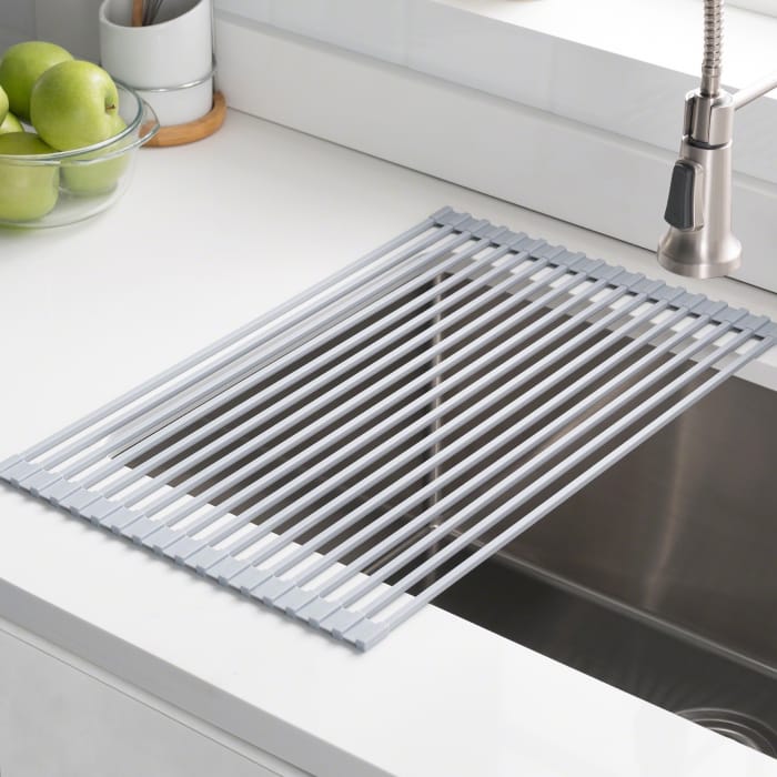 Kraus KRM10GREY Grey Multipurpose Over Sink RollUp Dish Drying Rack