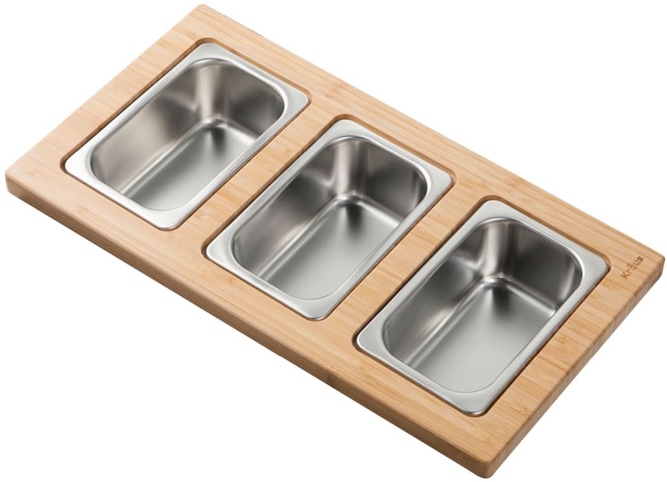 Kraus Ksc1002bb Kore Workstation Kitchen Sink Serving Board Set With Rectangular Stainless Steel Bowls - Kraus Workstation Sink Accessories Kraus Ksc1002bb Kore Workstation Kitchen Sink Serving Board Set With Rectangular Stainless Steel Bowls - Kraus Workstation Sink Accessories