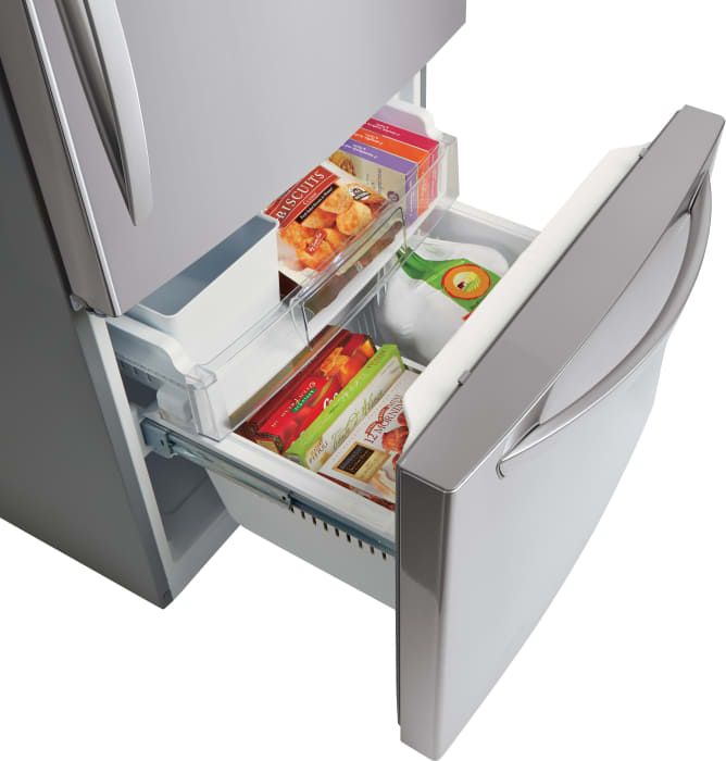 Lg Ldc24370st 33 Inch Bottom Freezer Refrigerator With Linear Compressor Spillproof Cantilever