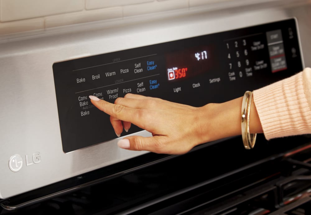 LG LDG4313ST 30 Inch Double Oven Gas Range with 5 Sealed Burners, 6.9