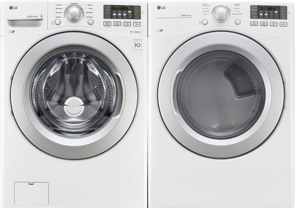 LG DLE3170W 27 Inch Electric Dryer with Wrinkle Care, Sensor Dry, NFC