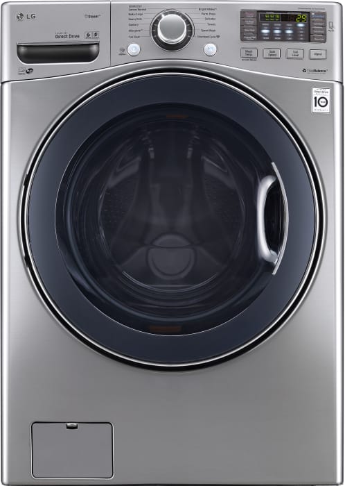 Lg Wm3570hva 27 Inch 4 3 Cu Ft Front Load Washer With 12 Wash Cycles 1 300 Rpm Steam Cycle Lg Twin Wash Compatibility Turbowash Allergiene Cycle Brightwhites Senseclean Lodecibel Quiet Operation Neverust Stainless