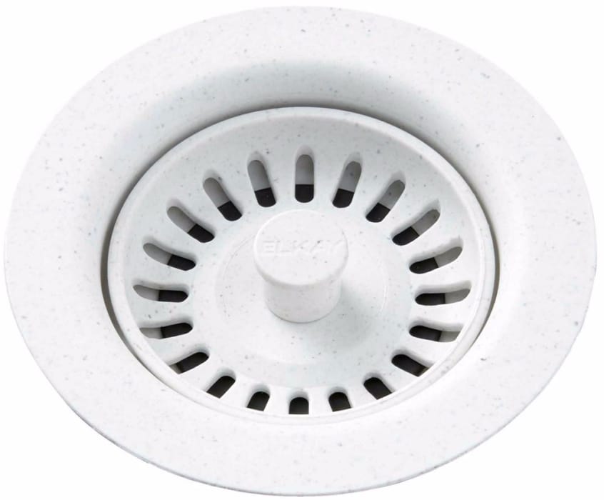 Elkay LKQS35WH Polymer Disposer Flange with Basket Strainer and Stopper, Polymer Material and