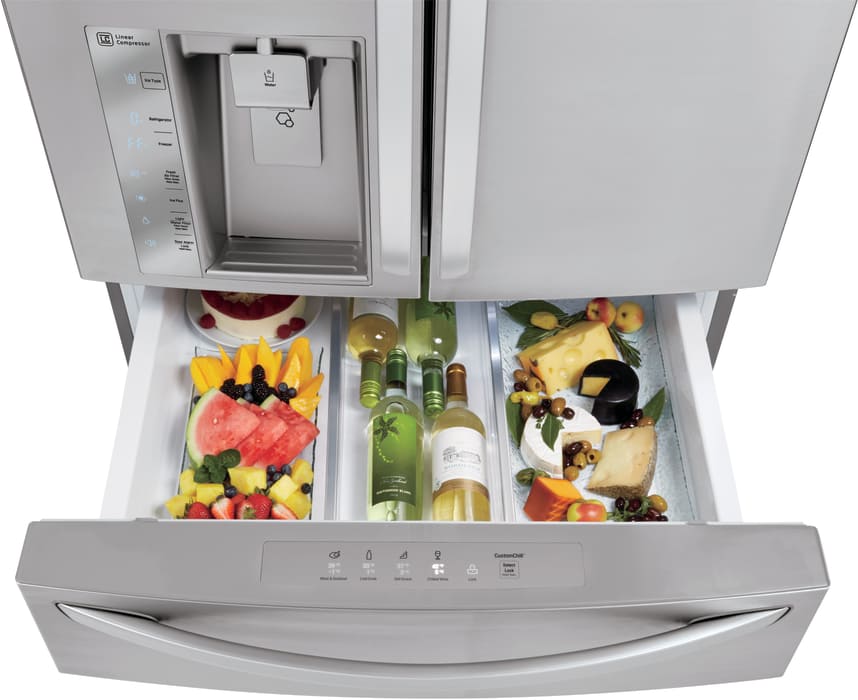 LG LMXC23746S 36 Inch Counter Depth 4Door French Door Refrigerator with 22.7 cu. ft. Capacity