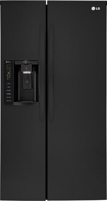 Lg Lsxs26326b 36 Inch Side By Side Refrigerator With 26 2 Cu Ft Capacity Tall Dispenser Spaceplus System Air And Water Filtration Smart Cooling Tempered Glass Shelves And Humidity Controlled Crispers Black