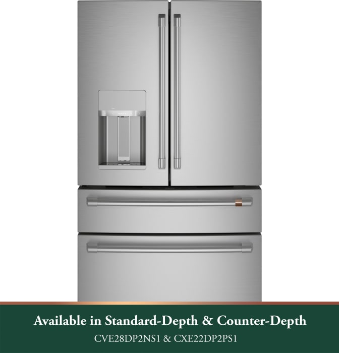 Cafe CXE22DP2PS1 36 Inch Counter Depth 4-Door French Door Smart
