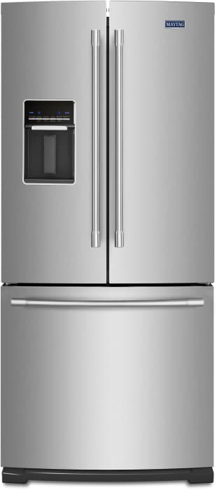 Maytag Mfw2055frz 30 Inch French Door Refrigerator With Wide N Fresh Deli Drawer Brightseries Led Lighting Humidity Controlled Freshlock Crispers Ice Maker 20 Cu Ft Capacity Spill Proof Glass Shelving And Sabbath Mode