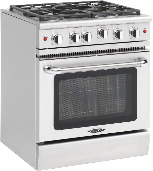 Capital MCR305L 30 Inch Pro-Style Freestanding Gas Range with 5 Sealed Burners, 4.9 cu. ft. Convection Oven, Continuous Grates, Stay-Cool™ Sealed Burners, Power-Wok Burner, and Broiler: Liquid Propane