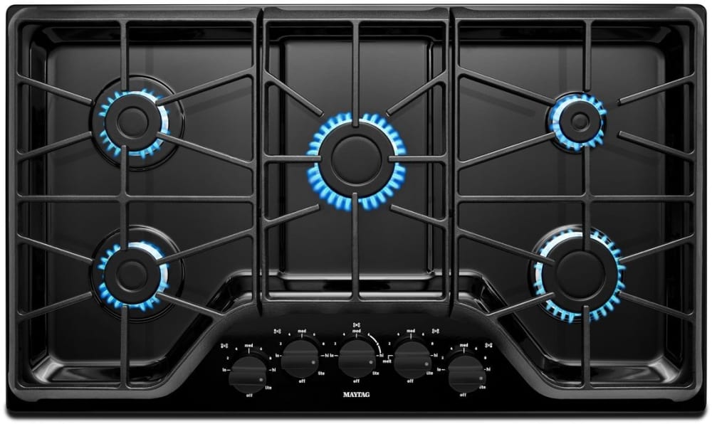 Maytag MGC7536DB 36 Inch Gas Cooktop with 5 Sealed Burners, 5,000BTU