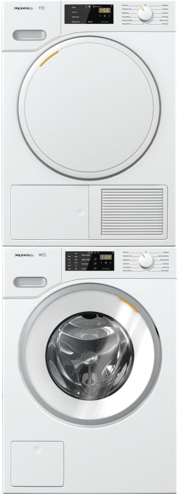 Miele Miwadrew203 Stacked Washer Dryer Set With Front Load Washer And Electric Dryer In Lotus White