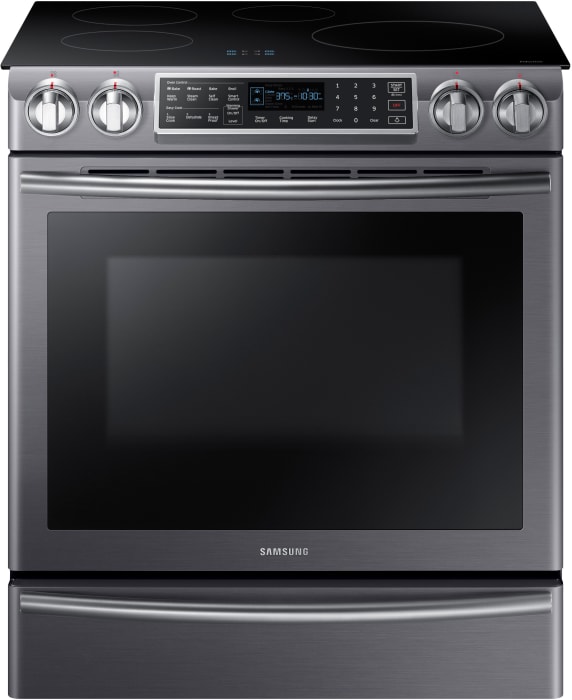 Samsung Ne58r9560wg 30 Inch Induction Slide In Range With 5 8 Cu Ft Dual Fan Convection Oven Virtual Flame Technology Wifi Connectivity Delay Start Steam Self Cleaning Mode Warming Drawer And Sabbath Mode