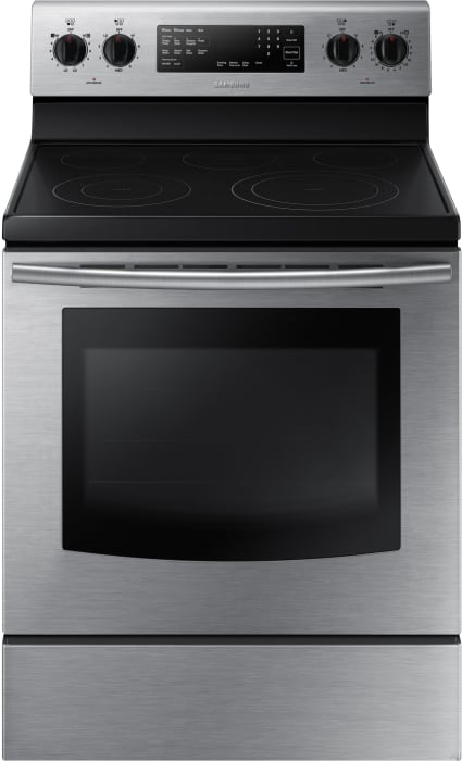 Samsung NE59J3420SS 30 Inch Freestanding Electric Range with 5 Smoothtop Elements 5.9 cu. ft. Convection Oven Storage Drawer and Steam Clean Stainless Steel