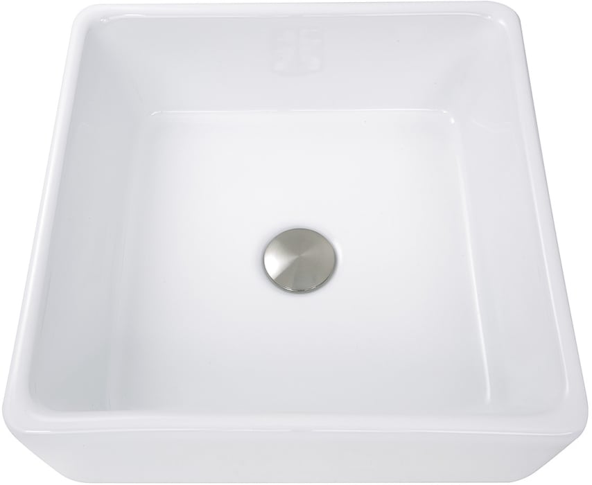 Nantucket Sinks Nsv107a 15 Inch Top Mount Bathroom Sink With 4 3 4 Inch Bowl Depth Vitreous China Construction White Porcelain Enamel Finish And Germ Resistant