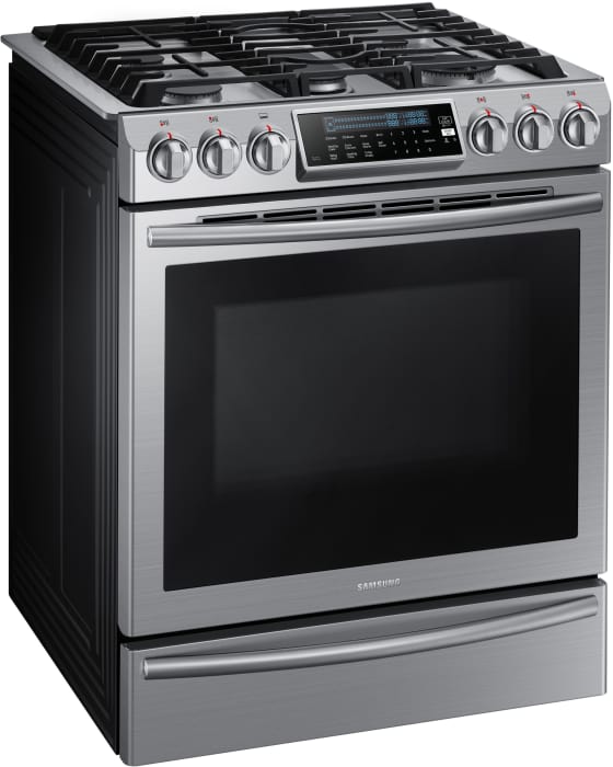 Samsung NX58H9500WS 30 Inch SlideIn Gas Range with 5.8 cu. ft. True