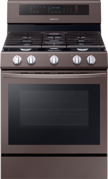 Samsung Nx58r6631st 30 Inch Freestanding Gas Range With True Convection Flexible Cooktop Self Clean 5 8 Cu Ft Oven Capacity Touch Controls Blue Led Knobs Wide View Window Storage Drawer And Sabbath Mode Tuscan